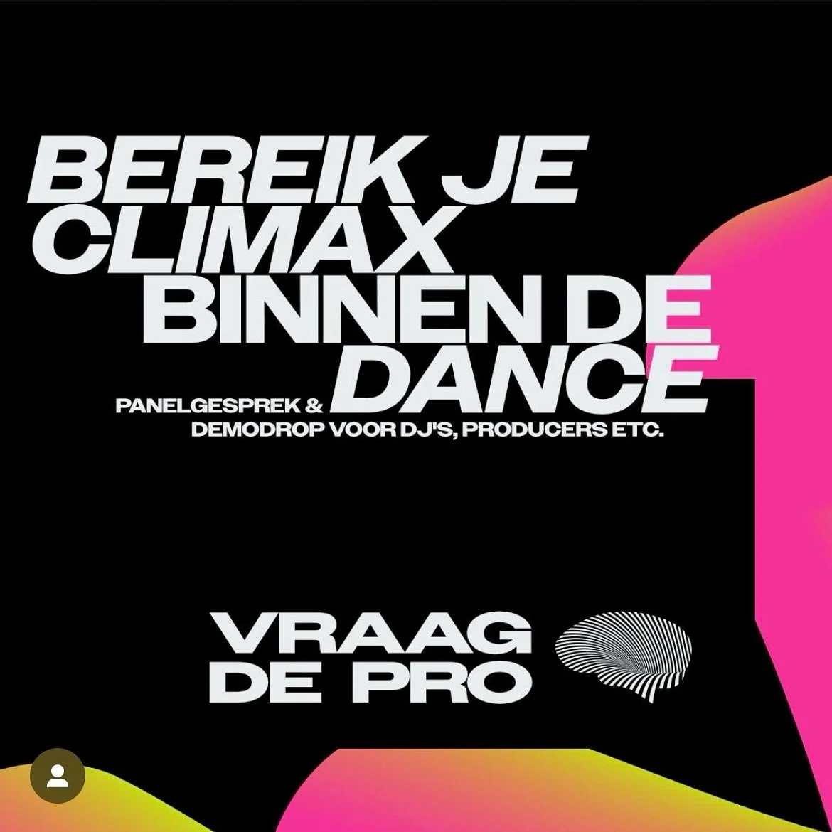 Wil jij stappen maken in de dance-scene? Kom dan langs! In deze speciale editie van Vraag De Pro, zit je tegenover Mark, Juliana X en Robin (Magnificence) die je de hemd van het lijf kunt vragen in de vorm van een panel gesprek. Dit alles vindt plaat